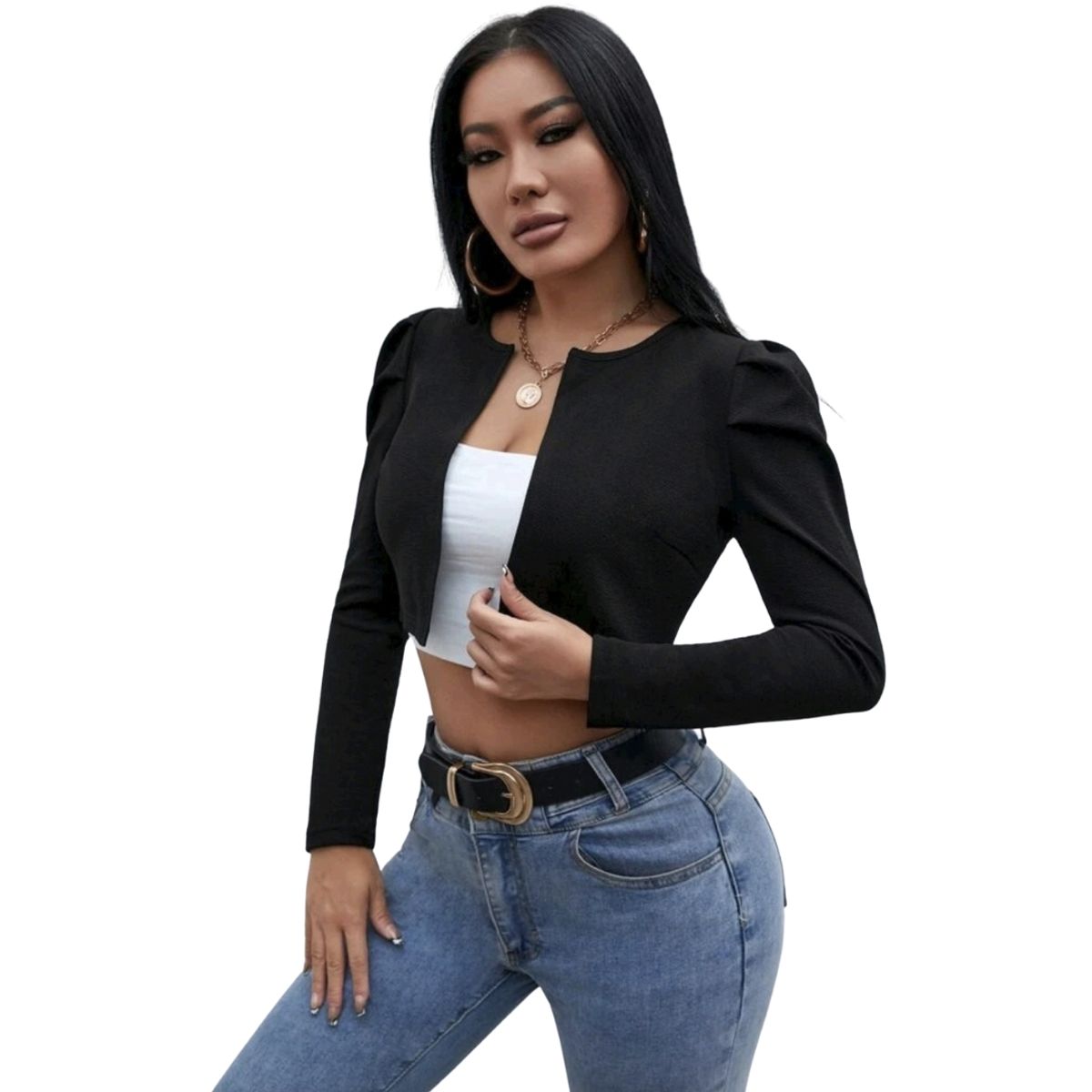 GENERICO - TAPADO BOLERO CHAL MANGA LARGA MODELO T003