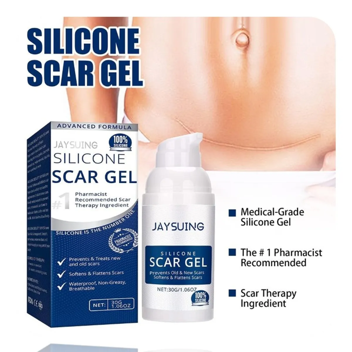 GENERICO - Gel de Silicona para Cicatrices y Estrías 30gr