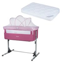 Cuna Colecho Mecedora Mosquitero Next2Us Pink + Colchón