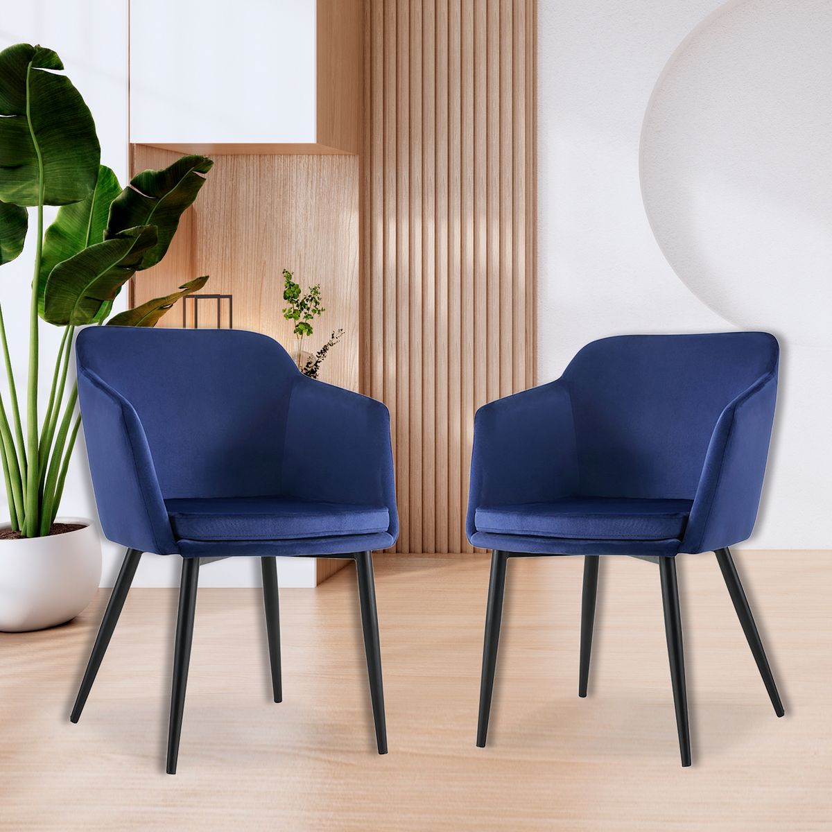 NOVAHUS - Pack 2 Sillas de Comedor Bogotá Azul