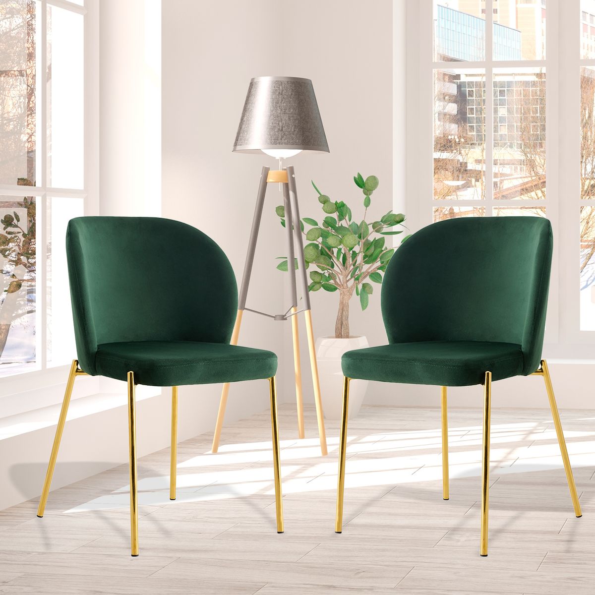 NOVAHUS - Pack 2 Sillas de Comedor Cartagena Verde