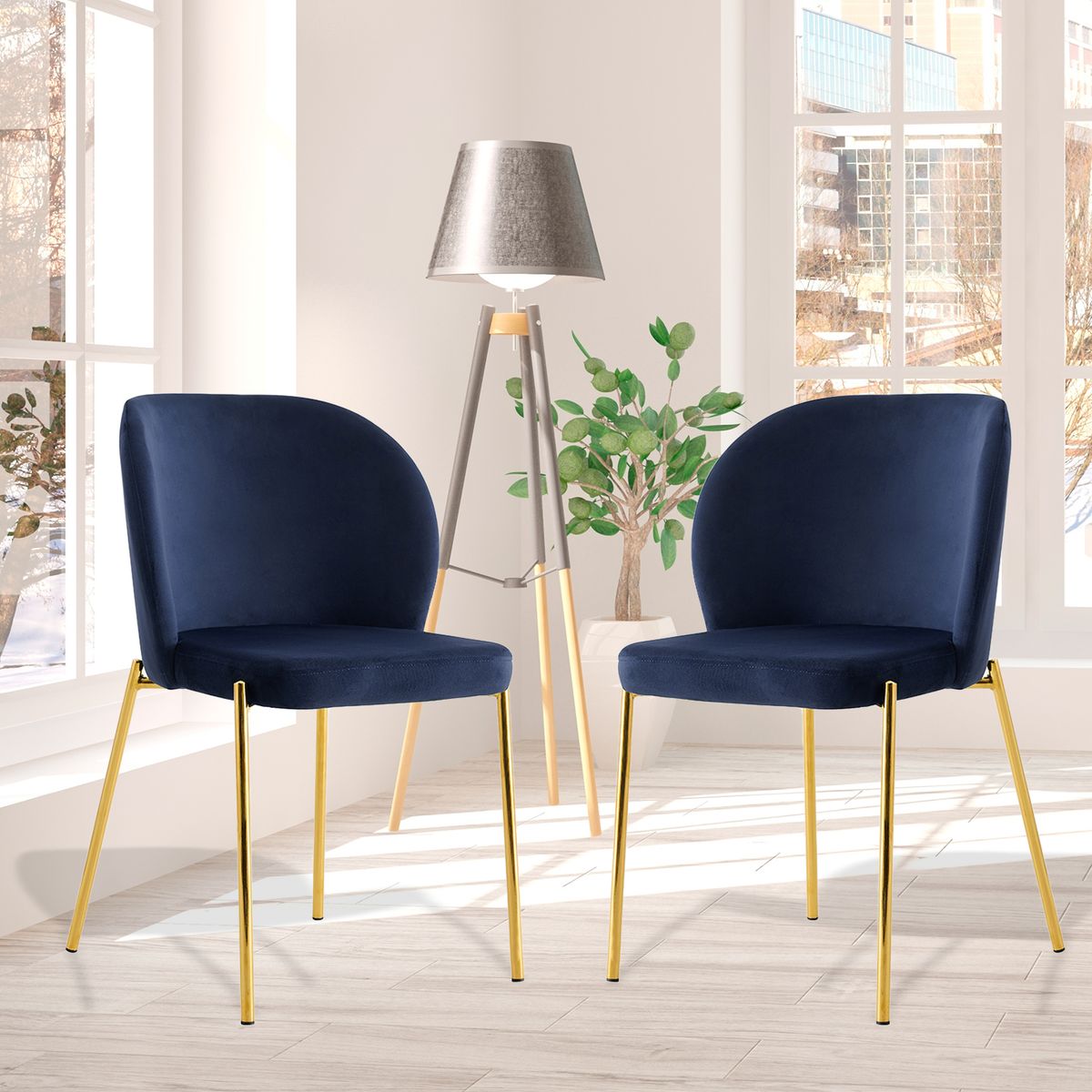 NOVAHUS - PACK 2 SILLA COMEDOR CARTAGENA AZUL