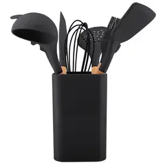 HAUSROLAND - SET UTENSILIOS SILICONA MADERA