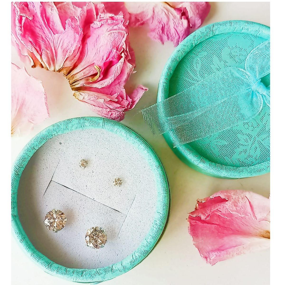 ELBAULDEJUMA - Set Aros Conjunto Punto De Luz Zirconia Plata Fina 3mm 5mm.-