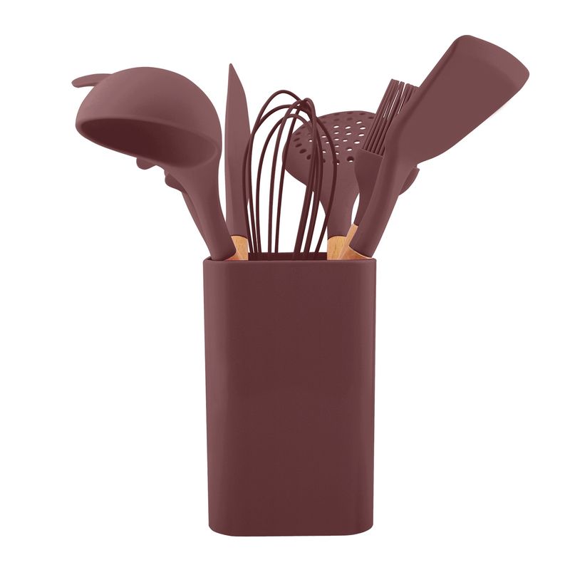 HAUSROLAND - SET UTENSILIOS SILICONA MADERA