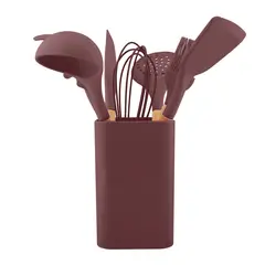 HAUSROLAND - SET UTENSILIOS SILICONA MADERA