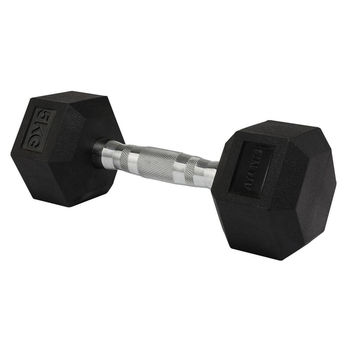 ATLETIS - Mancuerna Hexagonal 5 Kg Negro
