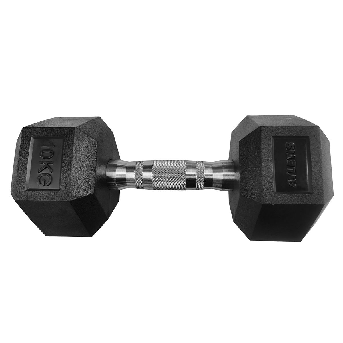 ATLETIS - Mancuerna Hexagonal 10 Kg Negro