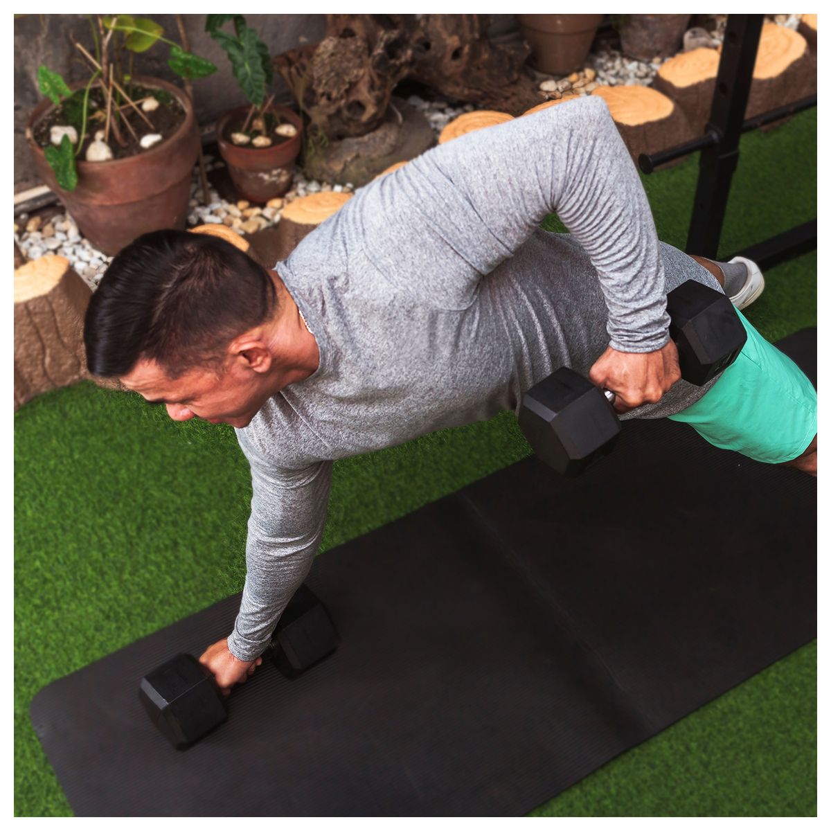 ATLETIS - Mancuerna Hexagonal 10 Kg Negro