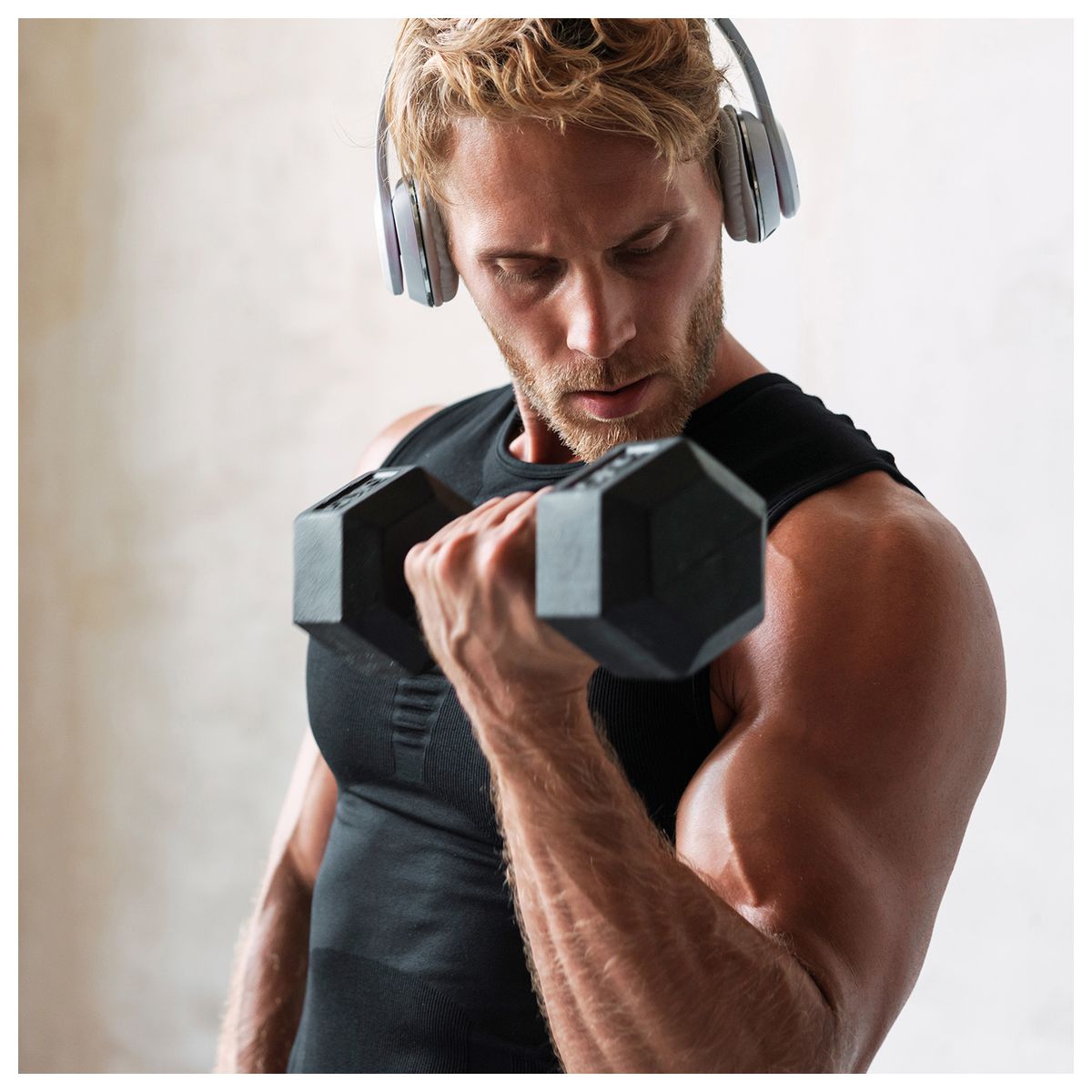 ATLETIS - Mancuerna Hexagonal 30 Kg Negro