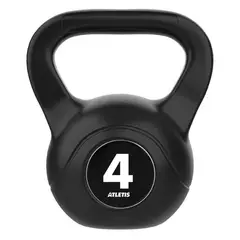 ATLETIS - Kettlebell Mancuerna Pesa Rusa Cemento 4 Kg Negro.