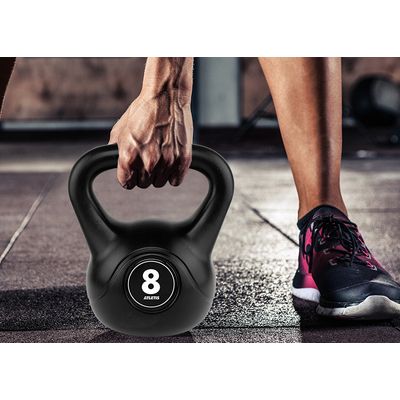 Imagen 2 del producto Kettlebell Mancuerna Pesa Rusa Cemento 8 Kg Negro