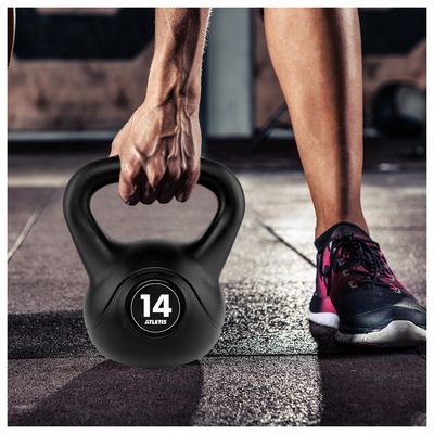 Imagen 2 del producto Kettlebell Mancuerna Pesa Rusa Cemento 14 Kg Negro