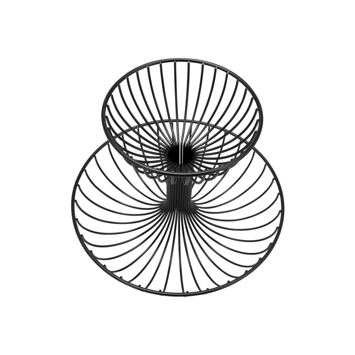 NEWTREE - Frutero De 2 Niveles Negro Metálico