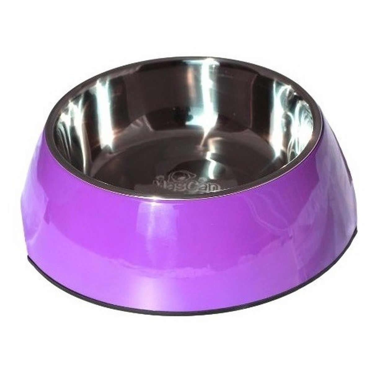 MASCAN - Plato Melamina Sólido Redondo Morado Talla S Perro