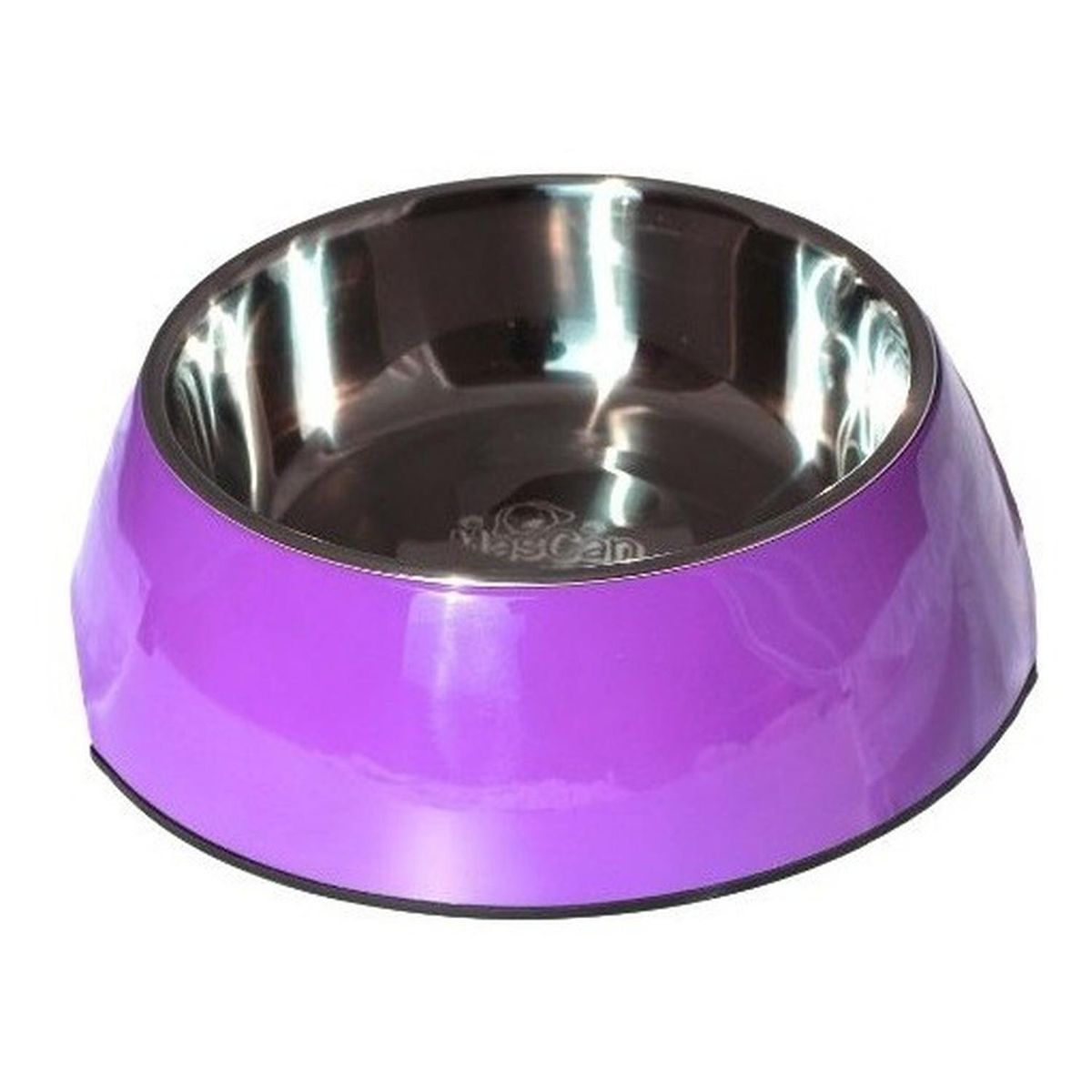 MASCAN - Plato Melamina Sólido Redondo Morado Talla S Perro