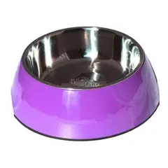 MASCAN - Plato Melamina Sólido Redondo Morado Talla S Perro