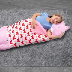 GENERICO - Saco de dormir con almohada acogedor cómodo talla S, ROSA