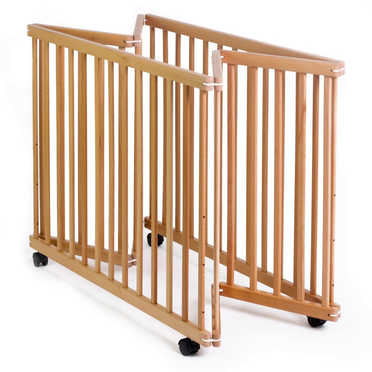 HAPPY DINO - Corral Cuna 2 en 1 Altura Ajustable en Madera Happy Dino