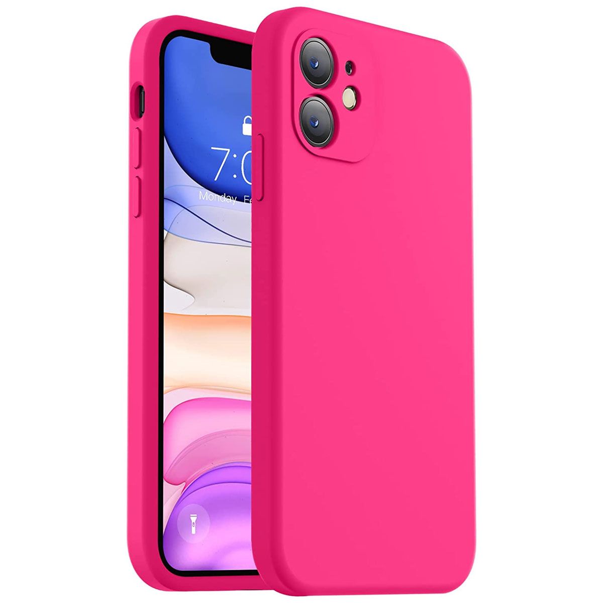 JOIGO - Carcasa Para iPhone 11 Goma Color Fucsia