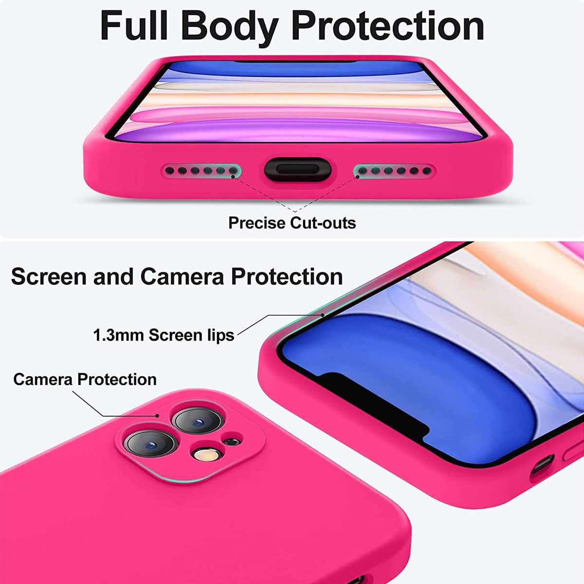 JOIGO - Carcasa Para iPhone 11 Goma Color Fucsia