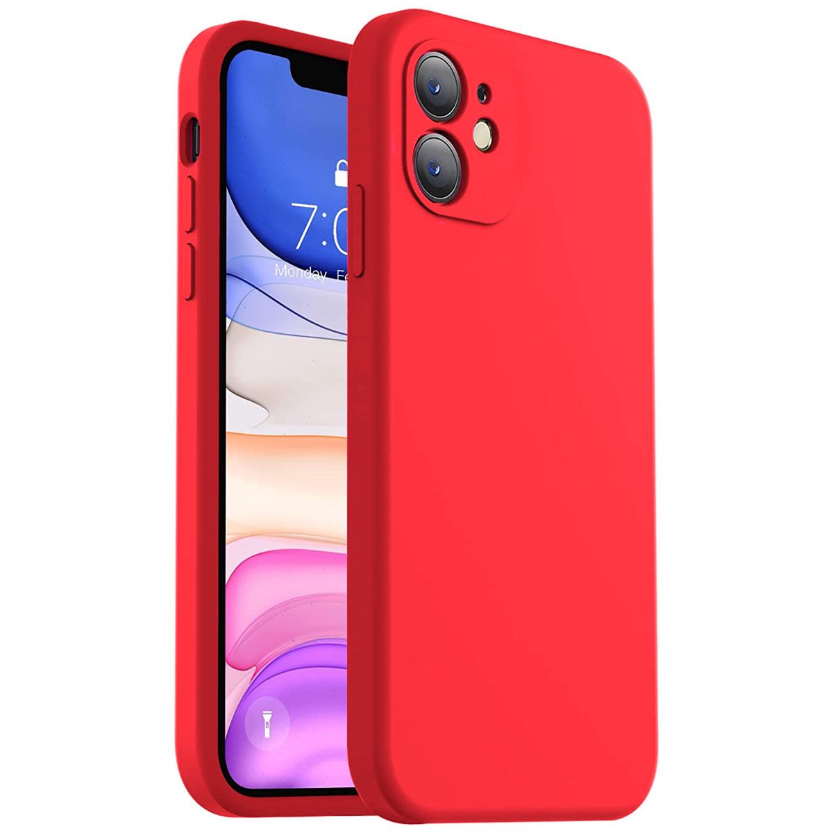 JOIGO - Carcasa Para iPhone 11 Goma Color Rojo