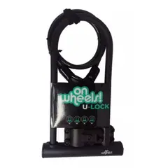 ON WHEELS - Candado Largo Bicicleta U-lock Onwheels 32cm Con Piola
