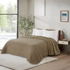 GENERICO - Frazada Andes Sherpa Beige 2 Plazas