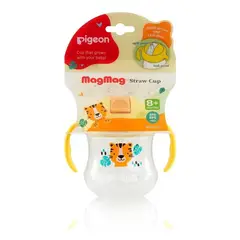 PIGEON - Vaso Con Bombilla Magmag 8 Meses + - Amarillo