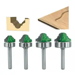 GENERICO - Fresa Madera Moldura Tablero Toma ¼ Set 4 Pcs