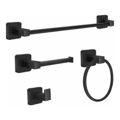 GENERICO - Accesorios de baño set de 4 Acero inoxidable