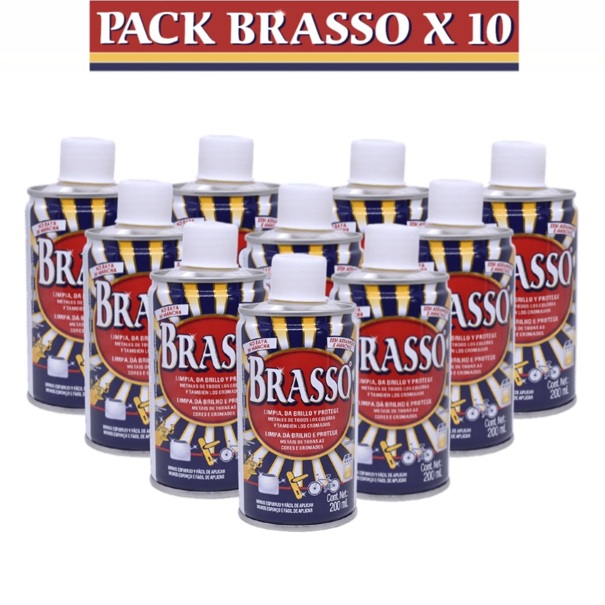 BRASSO - Limpiadores de Metales Brasso 10 x 200 ml BRASSO