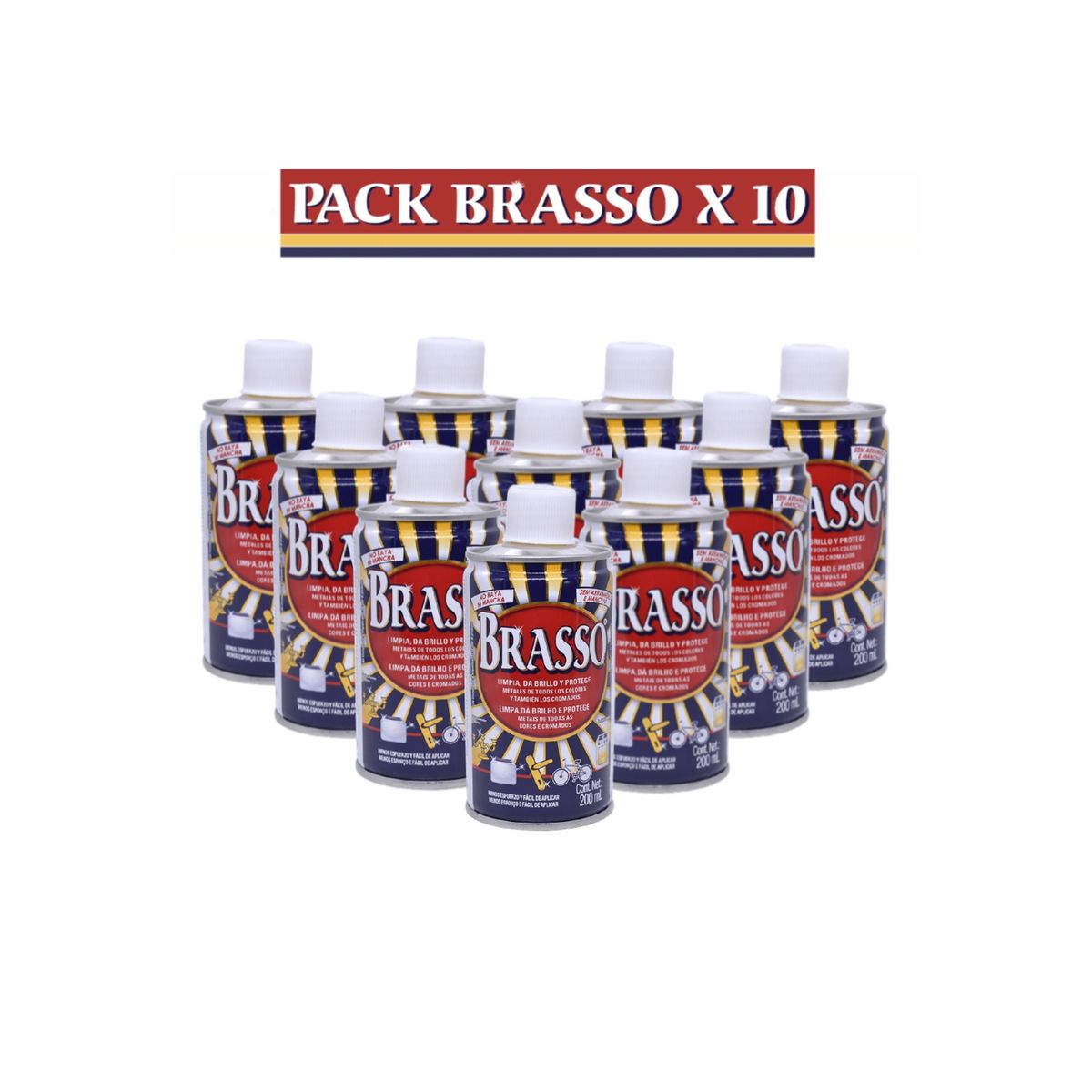 BRASSO - Limpiadores de Metales Brasso 10 x 200 ml BRASSO