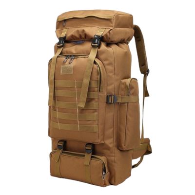 Imagen 2 del producto Mochila de campaña 80L color coyote para camping senderismo