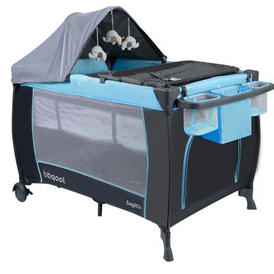 Imagen 2 del producto Cuna Playard Sagitta Blue + Colchón de Viaje Plegable