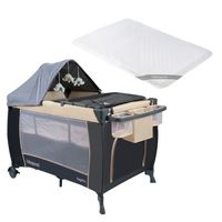 Cuna Playard Sagitta Beige + Colchón de Viaje Plegable