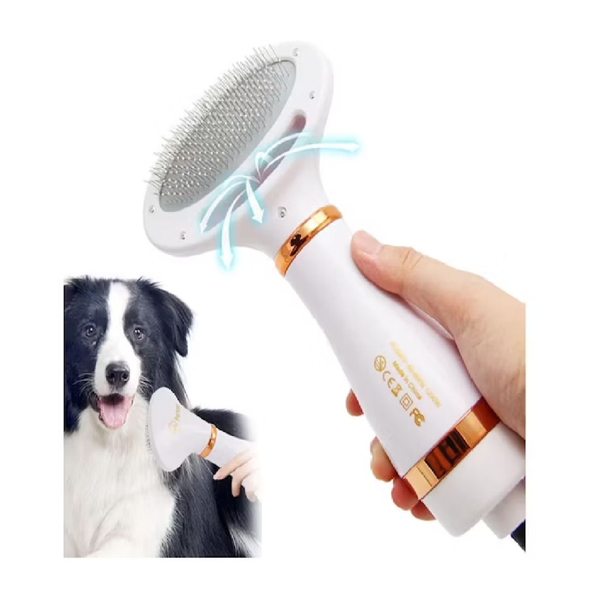 UNIVERSAL - Cepillo secador 2 en 1 para mascotas