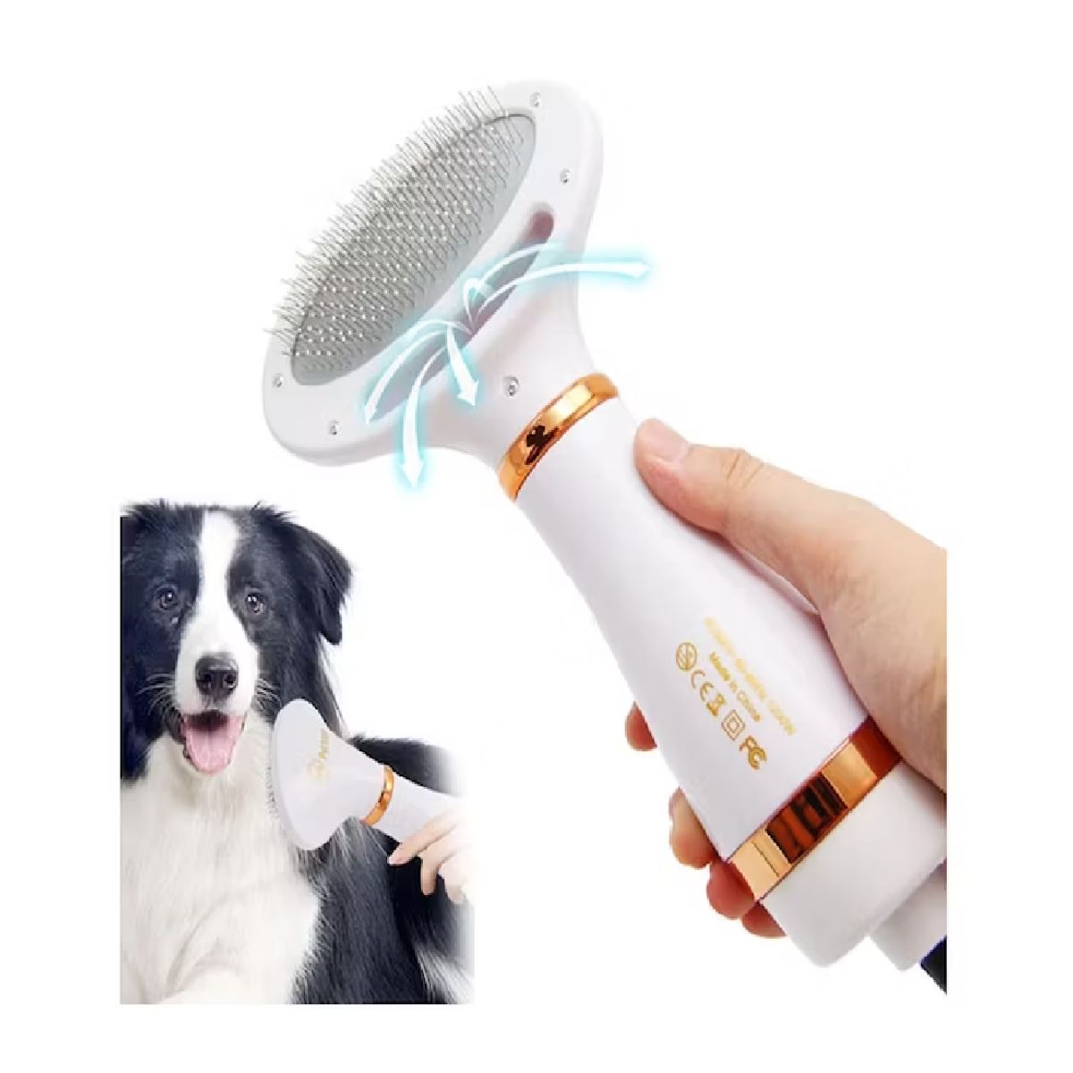UNIVERSAL - Cepillo secador 2 en 1 para mascotas