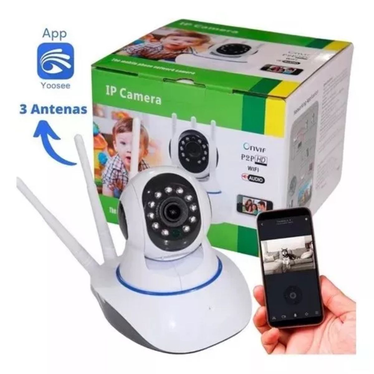 GENERICO - Cámara Ip Vigilancia Robotizada 360 Grados Wifi Hd.