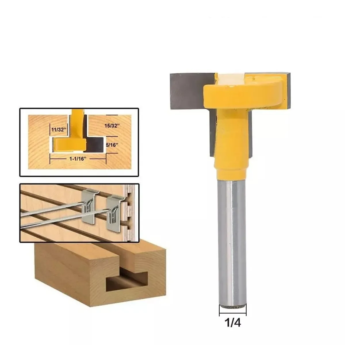 GENERICO - Fresa Madera Ranurar Panel Vástago ¼