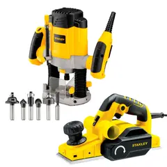 STANLEY - Fresadora 1200W + Cepillo eléctrico 750W