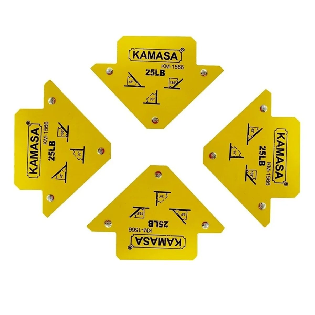 KAMASA - Escuadras Magneticas 25 Lbs Para Soldar Kamasa Pack 4