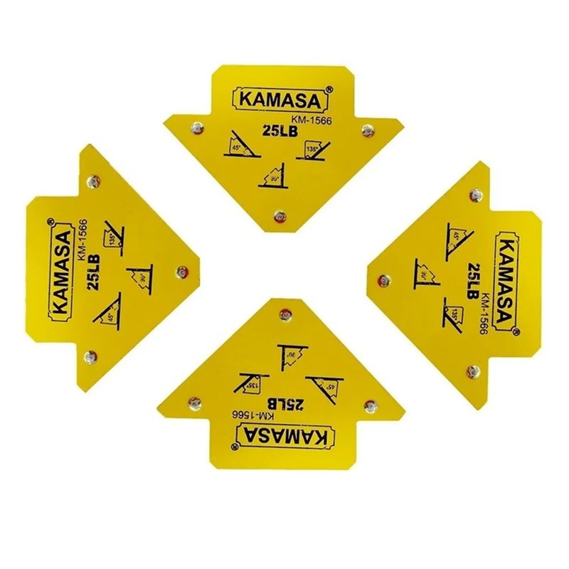 KAMASA - Escuadras Magneticas 25 Lbs Para Soldar Kamasa Pack 4