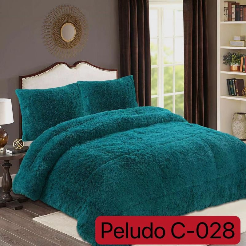 GENERICO - Cubrecama de Invierno Peludo con Chiporro 1.5 P Turquesa 028
