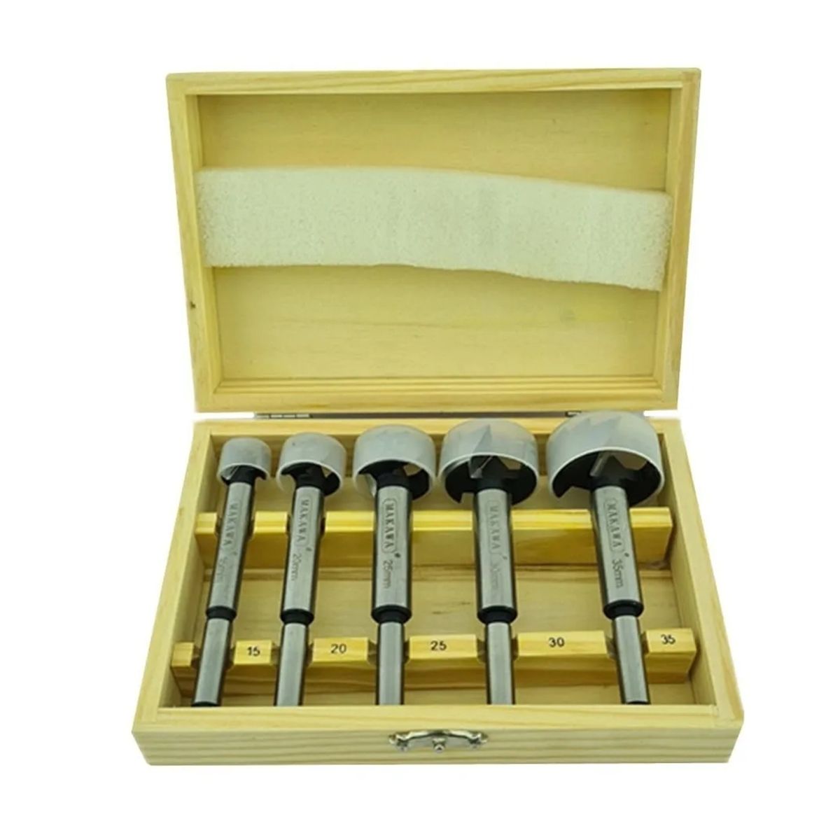 MAKAWA - Kit Set Juego De Brocas Fortsner Para Madera 5 Piezas Makawa