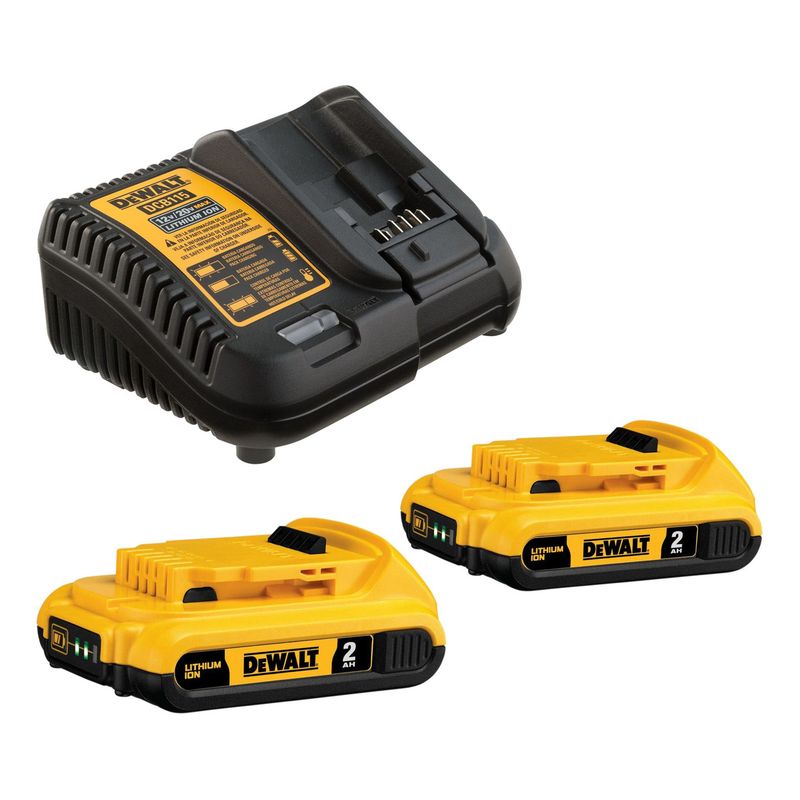 DEWALT - Kit Baterías 2ah + Cargador 20v Dewalt Dcb203c2