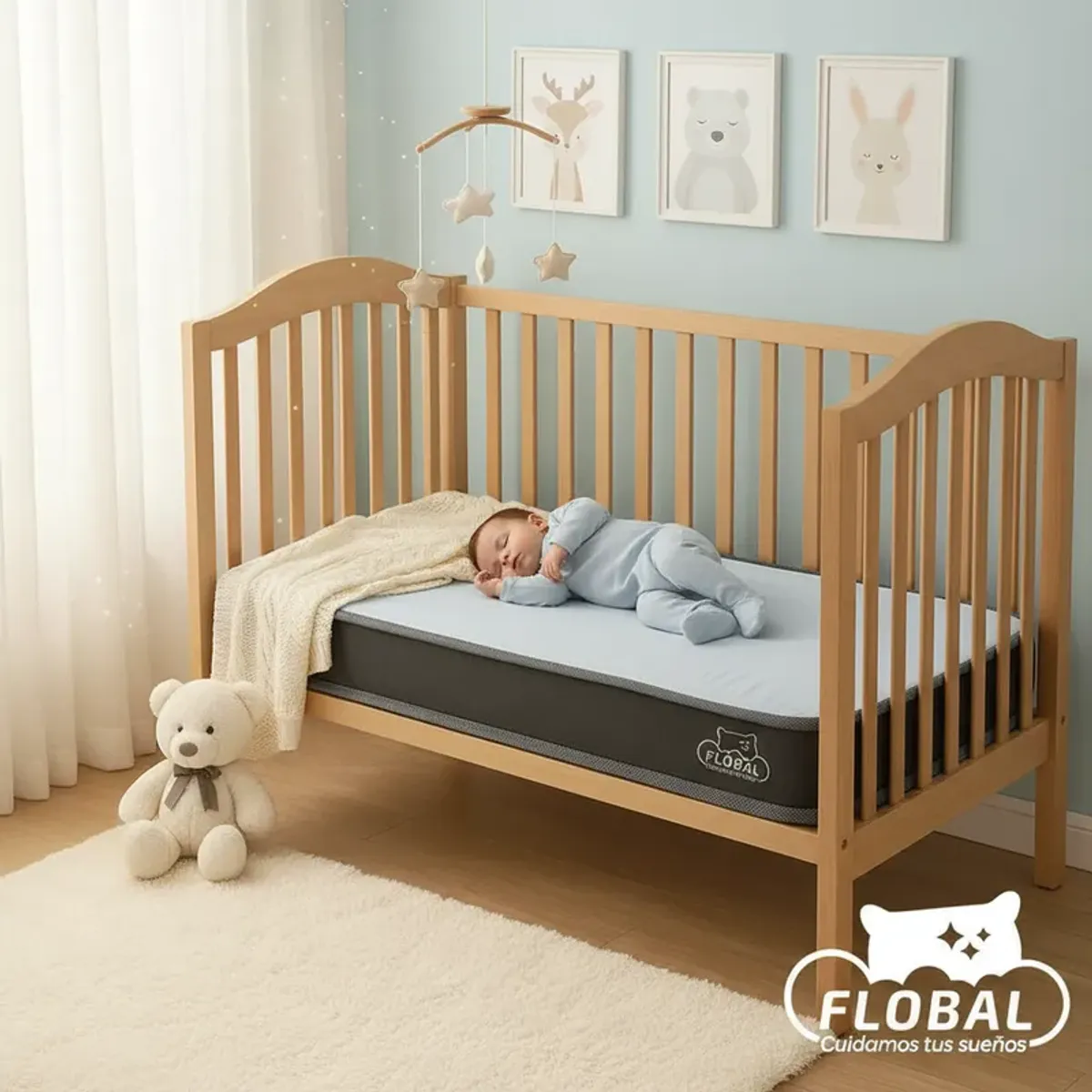 FLOBAL - Colchón Bebe FLOBAL 60x120x13cm