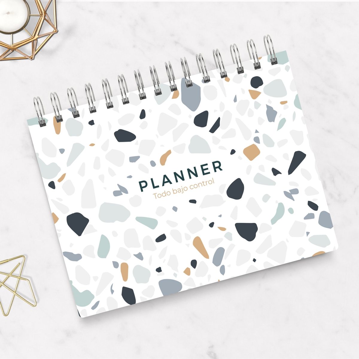 FATI - Planner anual horizontal Terrazo 12 meses no fechados