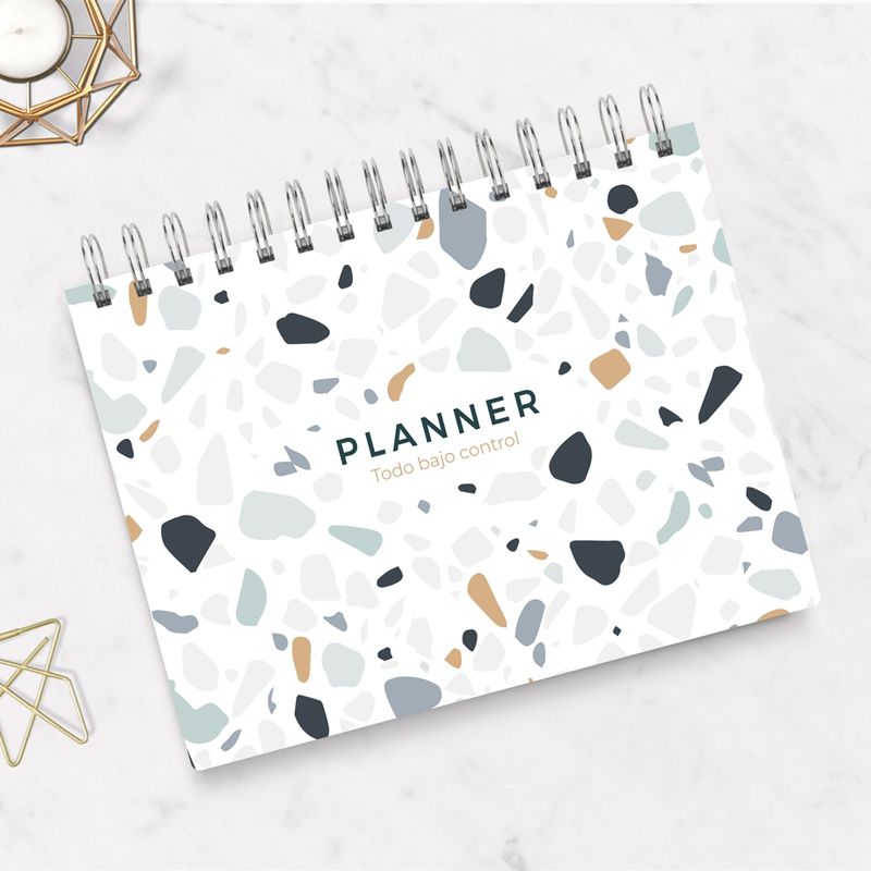 FATI - Planner anual horizontal Terrazo 12 meses no fechados