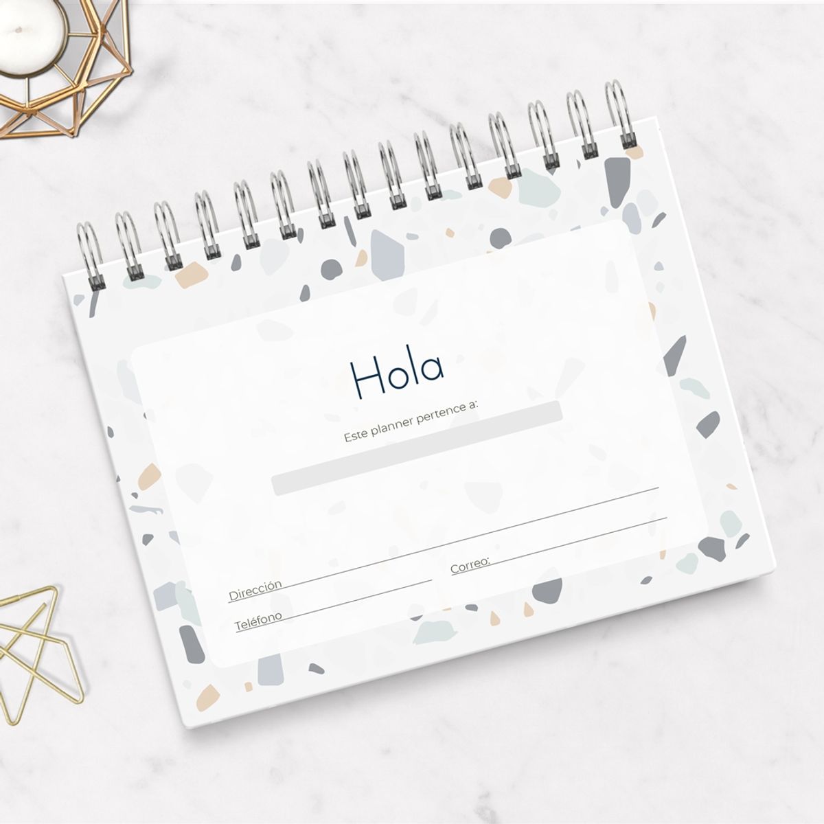 FATI - Planner anual horizontal Terrazo 12 meses no fechados
